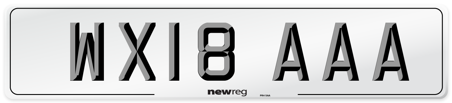 WX18 AAA Number Plate from New Reg